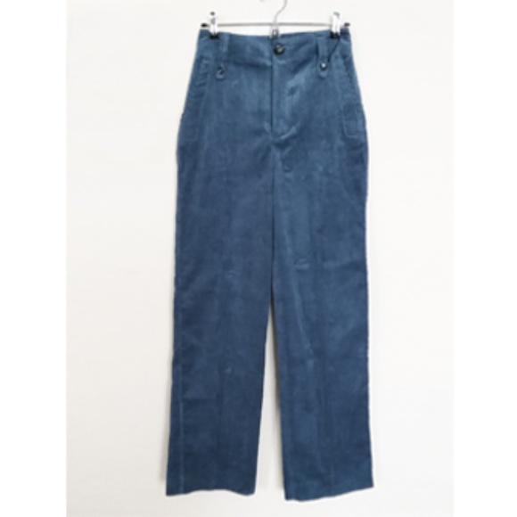 ZARA VELVET BLUE JEANS SIZE S - Picture 1 of 6